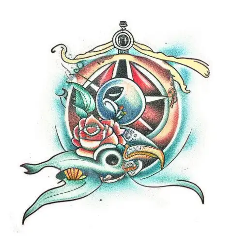 plantas do mar e terra  tattoo design idea