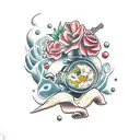 plantas do mar e terra  tattoo design idea