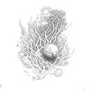 plantas do mar e terra  tattoo design idea