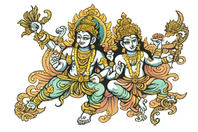 brahma vishnu mahesh tattoo design idea