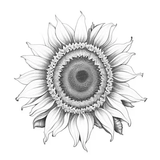 sunflower with honey bee tattoo design idea