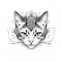 cowboy cat tattoo design idea