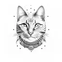 cowboy cat tattoo design idea
