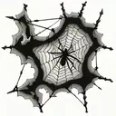 spider web with barbed wire tattoo design idea
