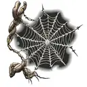 spider web with barbed wire tattoo design idea