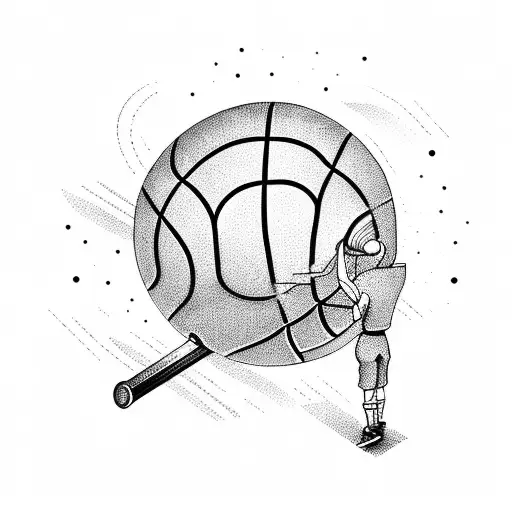 kid shooting basketball goal tattoo design idea