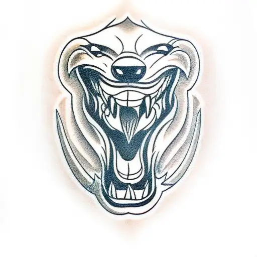 wolf jaw and teeth  tattoo design idea