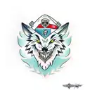 wolf jaw and teeth  tattoo design idea