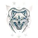 wolf jaw and teeth  tattoo design idea
