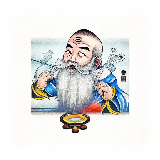 The monk Lu Zhishen playing weiqi tattoo design idea