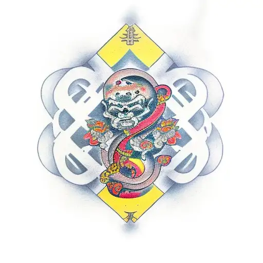 The flowery monk playing weiqi tattoo design idea