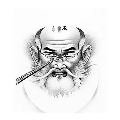 The monk Lu Zhishen playing weiqi tattoo design idea
