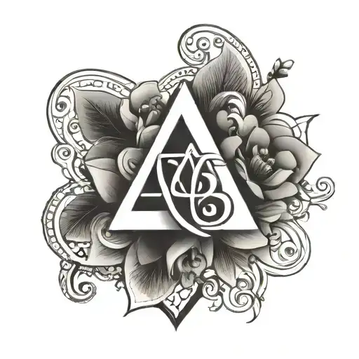 A geometric design incorporating the initials 'A' for Adriana and 'M' for Minha Mãe, symbolizing your love and dedication to your mother tattoo design idea