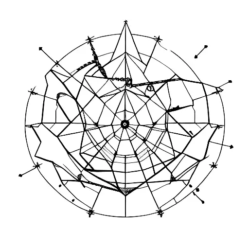 aries constellation merged with big dipper tattoo design idea