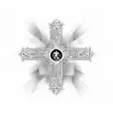 orthodox cross tattoo design idea