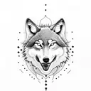 A wolf howling at the moon with intricate dotwork detailing tattoo design idea