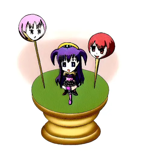 anime girl wizard goth medieval court jester tattoo design idea