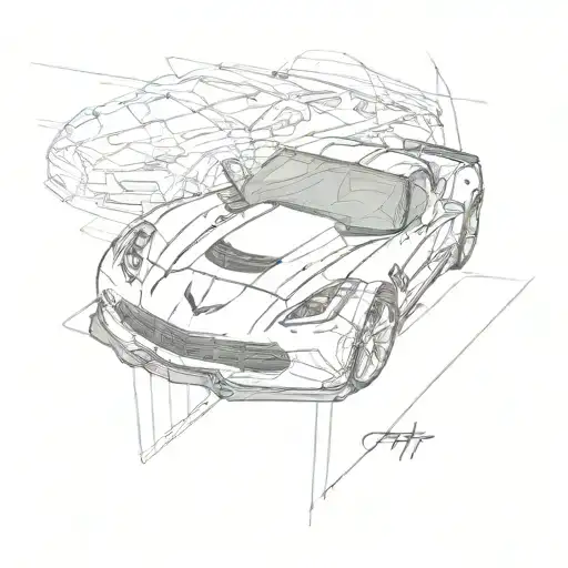 corvette car tattoo design idea