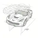 corvette car tattoo design idea