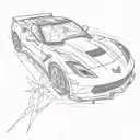 corvette car tattoo design idea