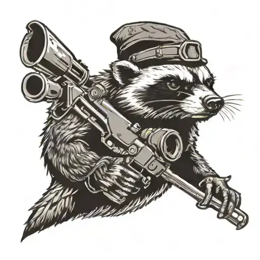 honey badger with sniper and night vision goggles tattoo design idea
