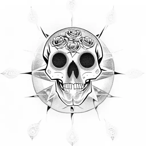 ouija planchette skull roses snake  tattoo design idea