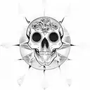 ouija planchette skull roses snake  tattoo design idea