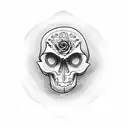 ouija planchette skull roses snake  tattoo design idea