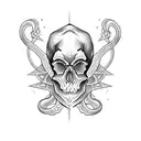 ouija planchette skull roses snake  tattoo design idea