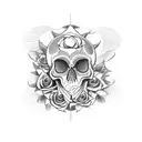 ouija planchette skull roses snake  tattoo design idea