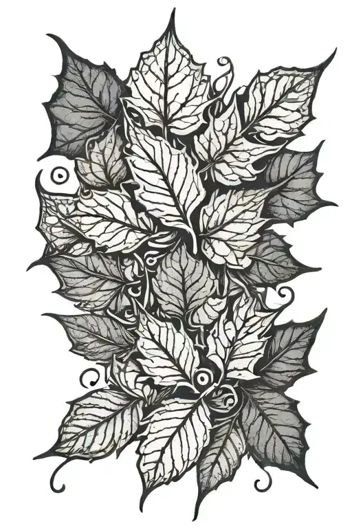 leaves falling tattoo design idea