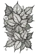 leaves falling tattoo design idea