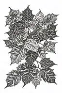 leaves falling tattoo design idea