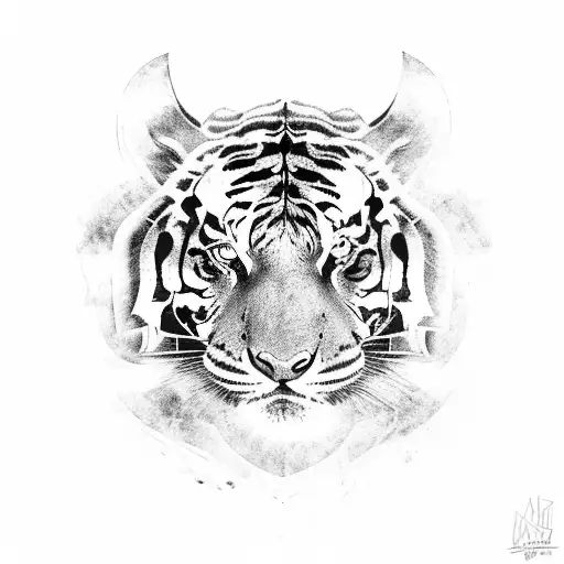 Rebel Spartan Riding a Tiger tattoo design idea