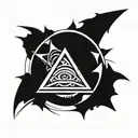 raido inside a incomplete imperfect circle sun with 7 triangle sun beams tattoo design idea