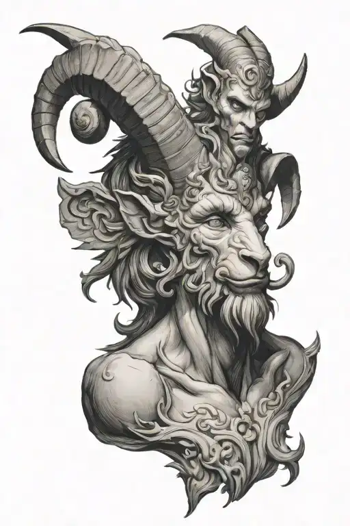 goat sAtyr tattoo design idea