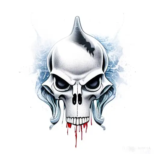 grim reaper horse back tattoo design idea