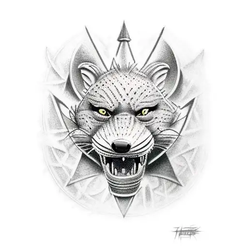 ty the tasmanian tiger in gladiator armor tattoo design idea