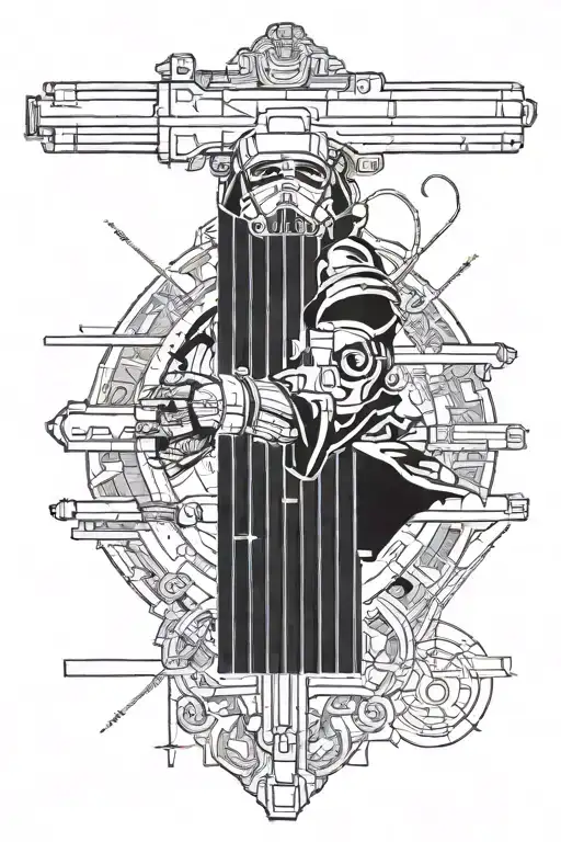 Lightsaber schematic half real life tattoo design idea