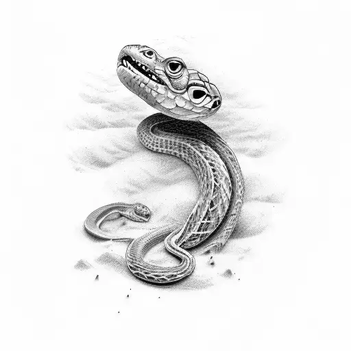 comprehensive piece that has the number 2, steel, and a snake tattoo design idea