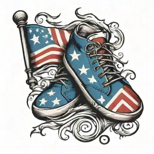 no shoes nation flag tattoo design idea