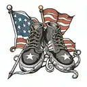 no shoes nation flag tattoo design idea