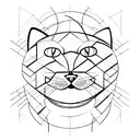 a cat playing with a ball of lines tattoo design idea