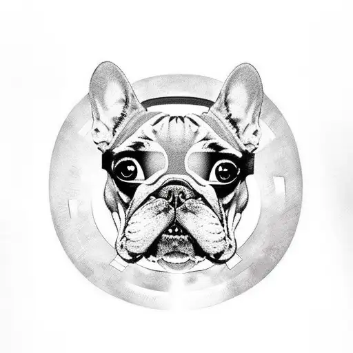 A French Bulldog dressed up as a Marvel superhero tattoo design idea
