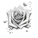 A sketch-style tattoo featuring a camshaft surrounded by a border of rose petals tattoo design idea