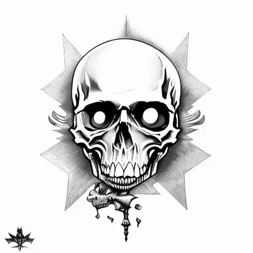 vampire with skull tattoo design idea