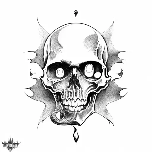 vampire with skull tattoo design idea