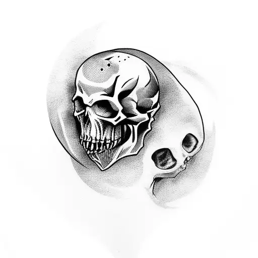 vampire with skull tattoo design idea