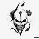 lips with fangs tattoo design idea