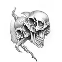 vampire with skull tattoo design idea